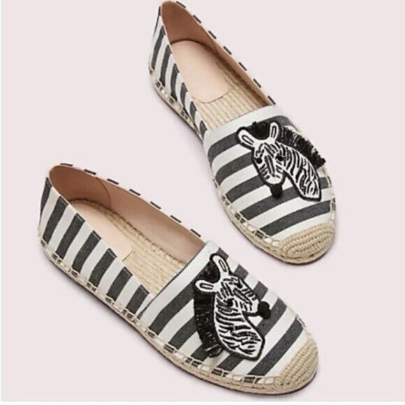 Kate Spade Striped Zebra Espadrilles Sz 9B - Picture 1 of 8